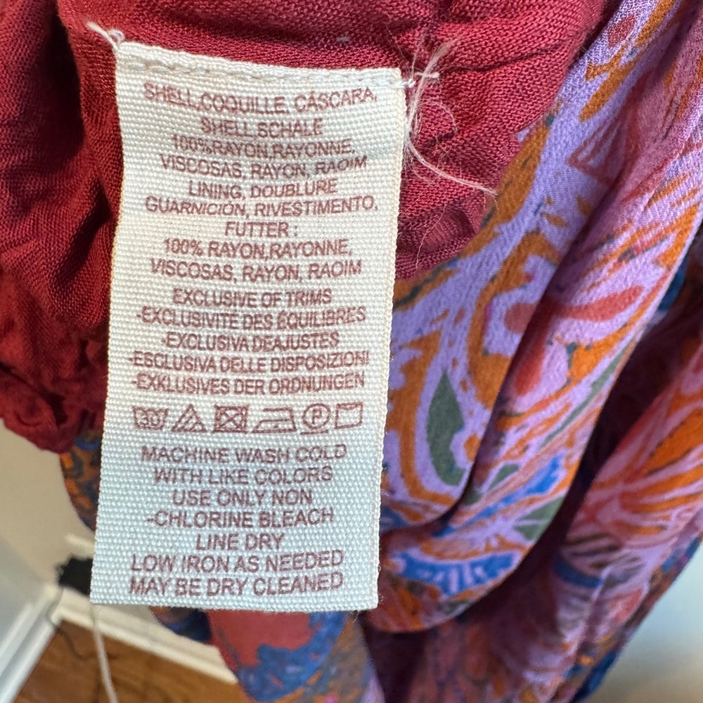 Free People Unattainable Blue Red Paisley Print Halter Flowy Maxi Dress Size 0 - Picture 10 of 13